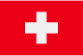 A swiss flag with a white cross on it.