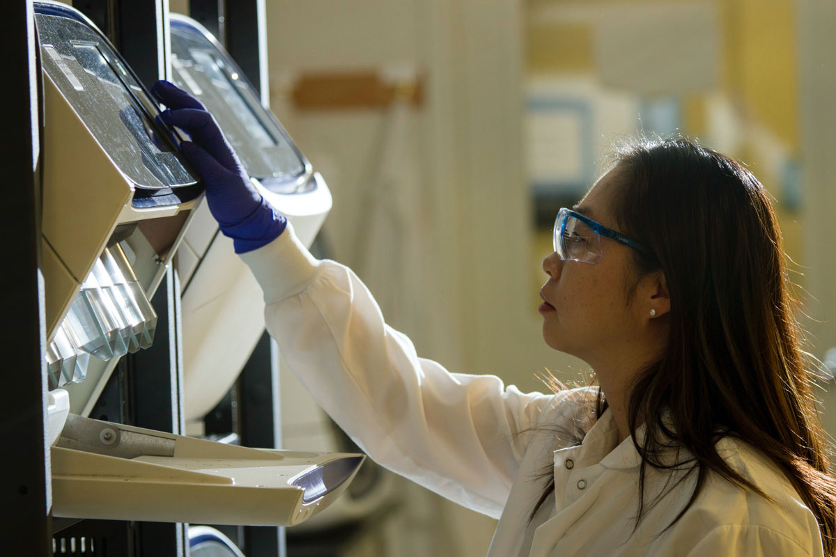 doctor testing in lab