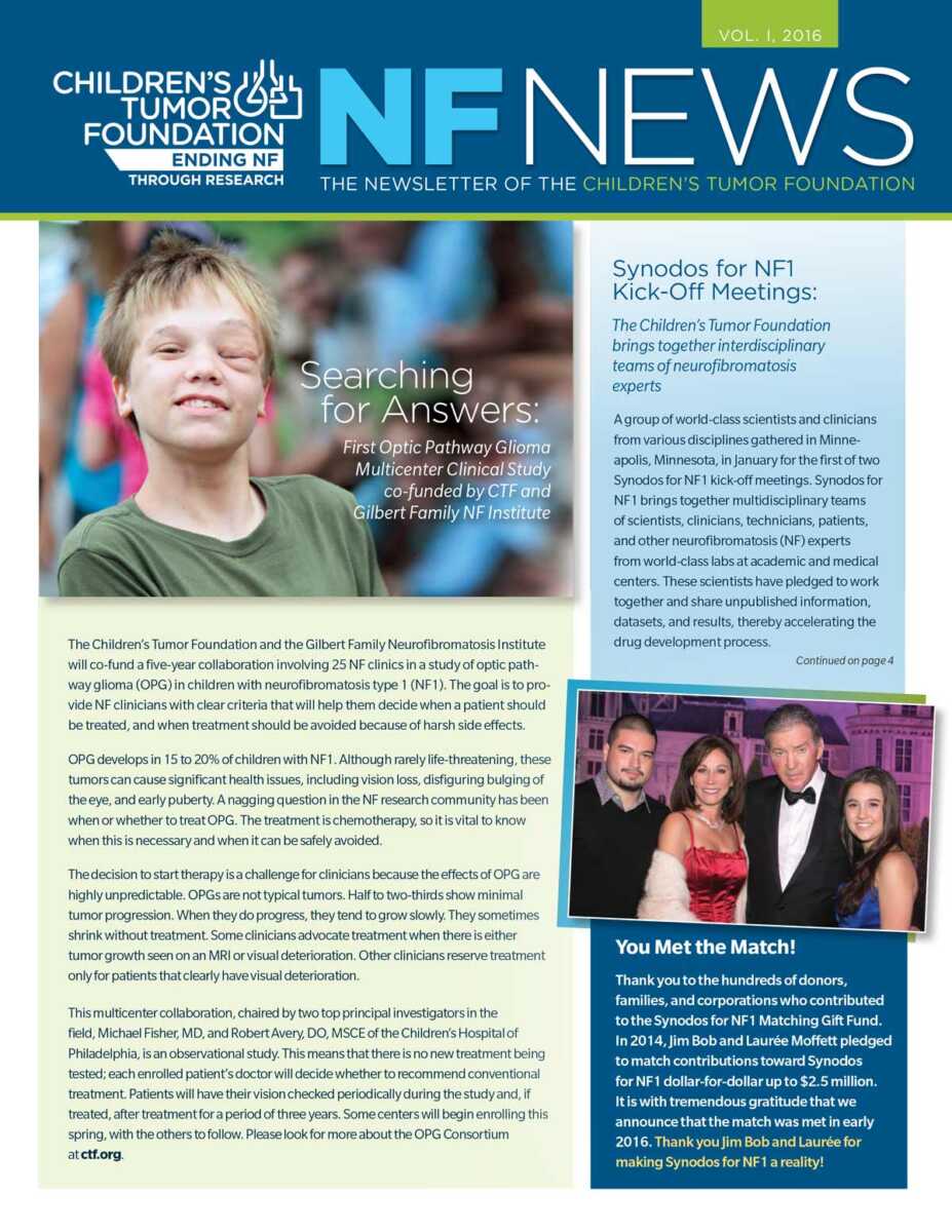 The front page of the children's foundation news.