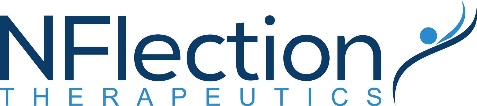 Logo of nflection therapeutics in blue color palette.