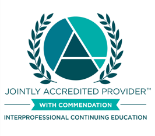 Logo of a joint accreditation for interprofessional continuing education with commendation.