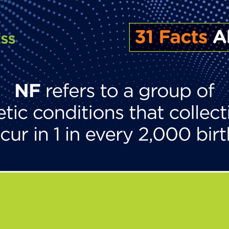 May is nf awareness month: highlighting neurofibromatosis with 31 facts, a genetic condition affecting 1 in 2,000 births. visit ctf.org for more information.