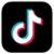 Tiktok app icon featuring a stylized "d" on a black background with vibrant blue and pink accents.