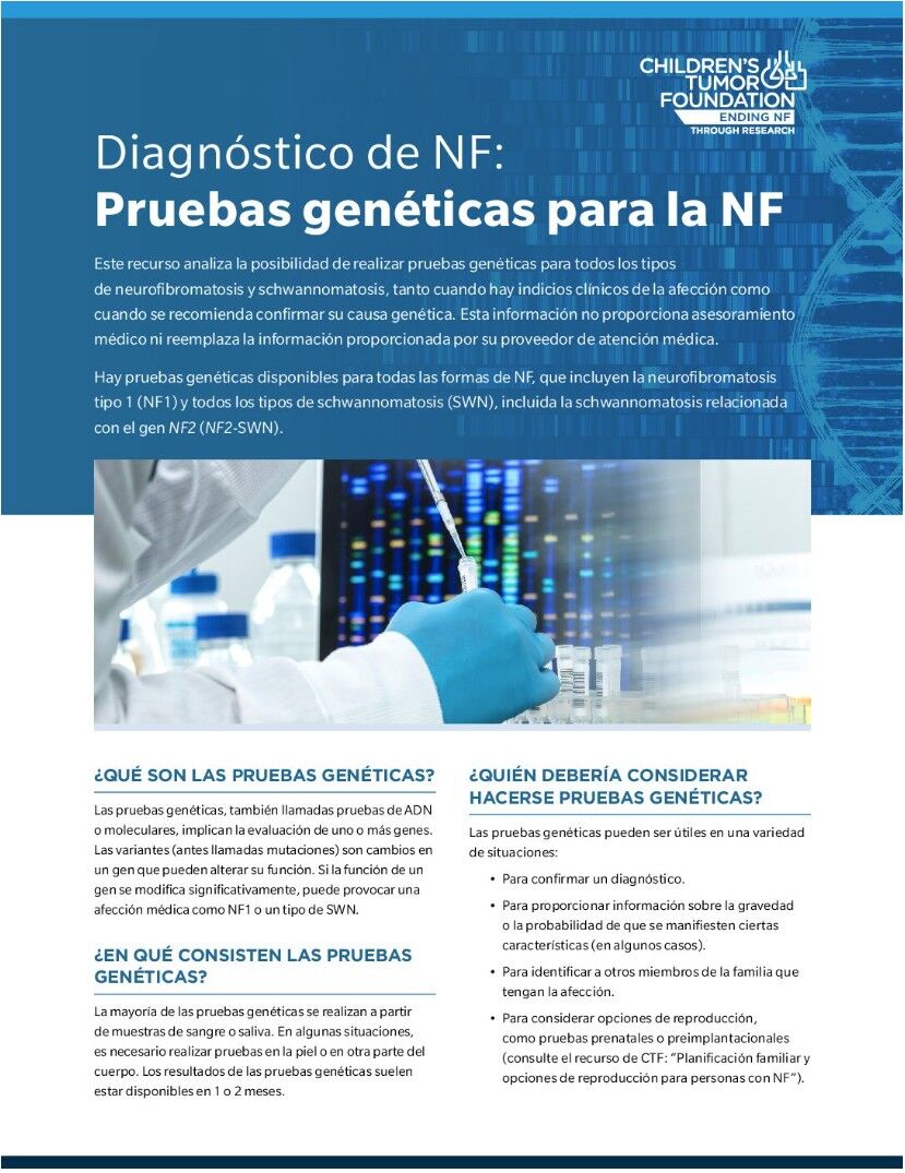 NF Diagnosis: Genetic Testing in NF (Spanish)