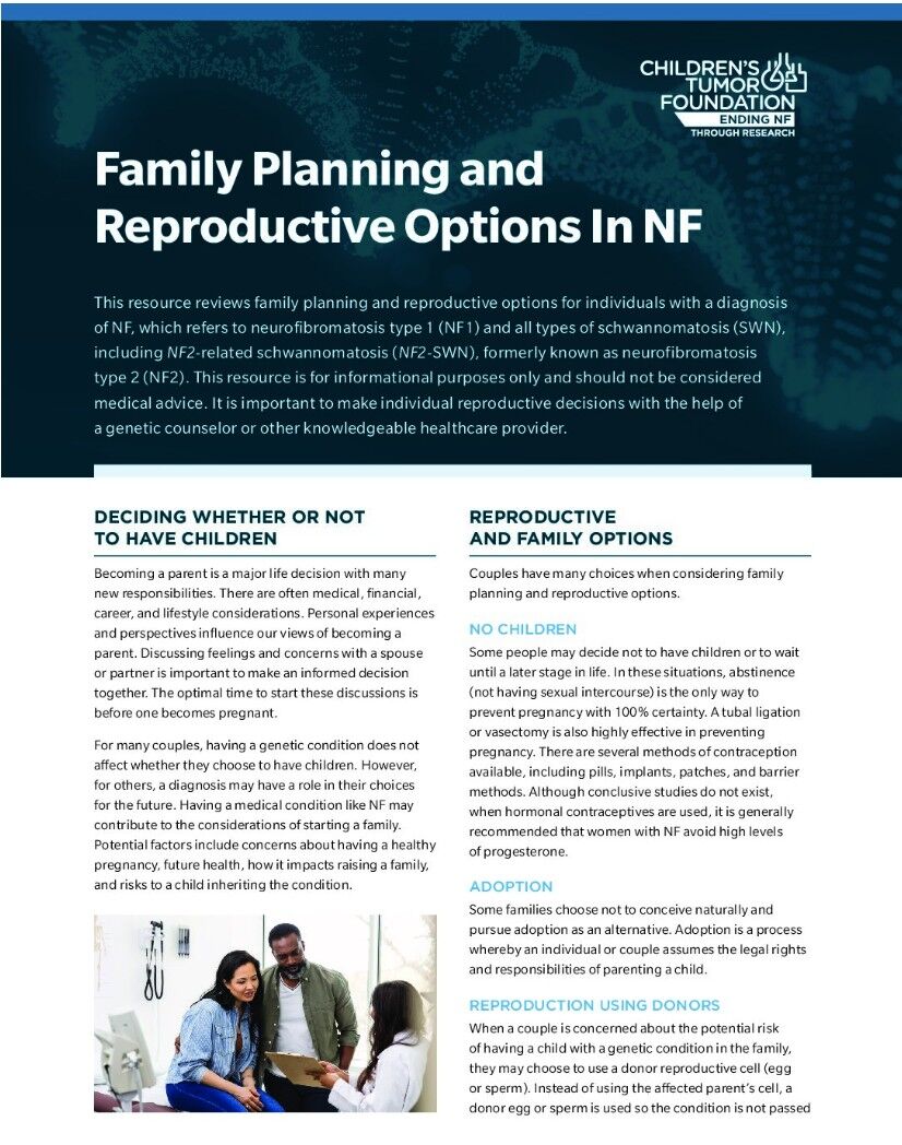Family Planning and Reproductive Options In NF